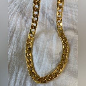Unisex Curb Link Buttery Gold Tone Necklace‎